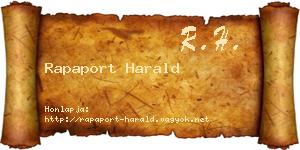 Rapaport Harald névjegykártya